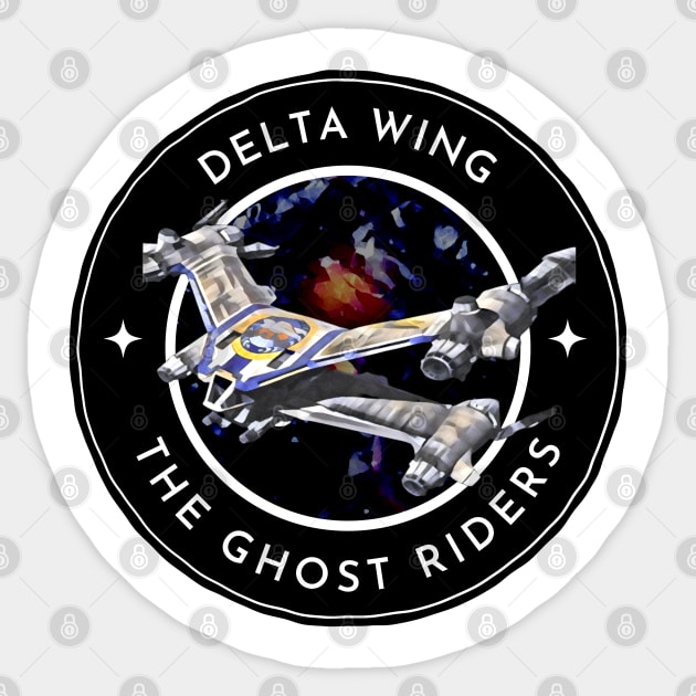 Delta Wing - The Ghost Riders - Starfury - White - Sci-Fi - B5 Sticker by Fenay-Designs